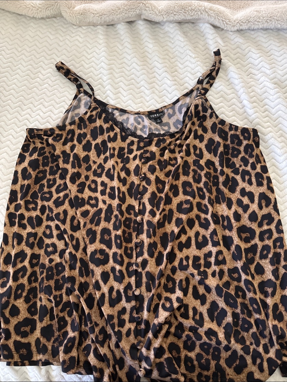 torrid Leopard Print Button-Front Cami in Brown & Black